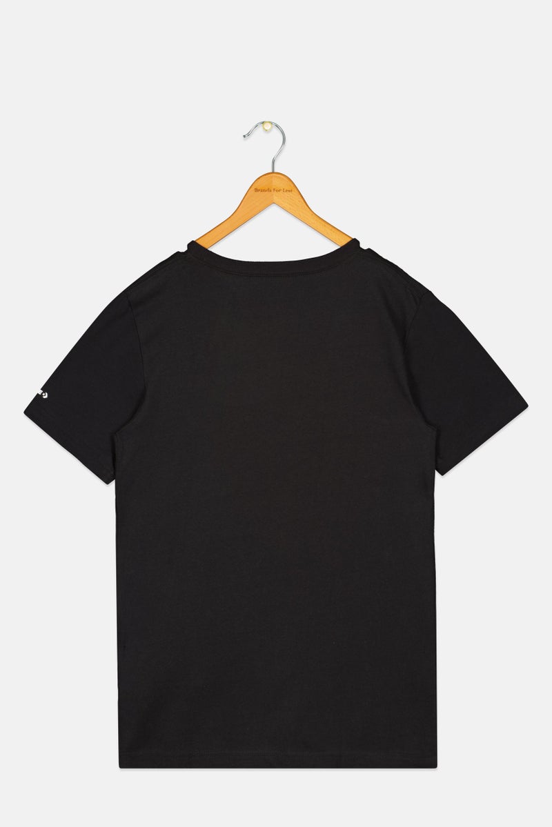 CONVERSE Kids Boy Sportswear Fit Short Sleeve Outdoor T-Shirt, Black - Image 3